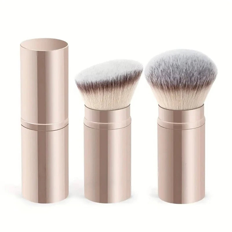 Retractable Makeup Brush – Foundation, Powder & Blush Travel Makeup Brush Set Axl C Gold