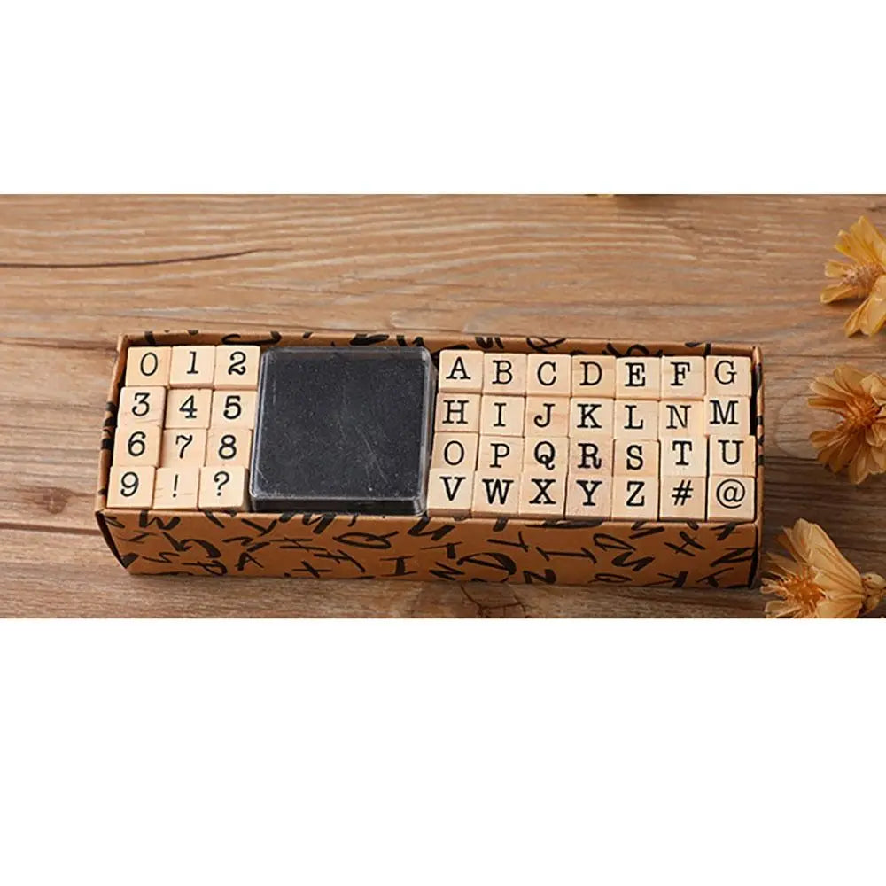 40-Piece Retro Alphabet Rubber Stamp Set – Craft & Card Making Rubber Stamp Set Axl