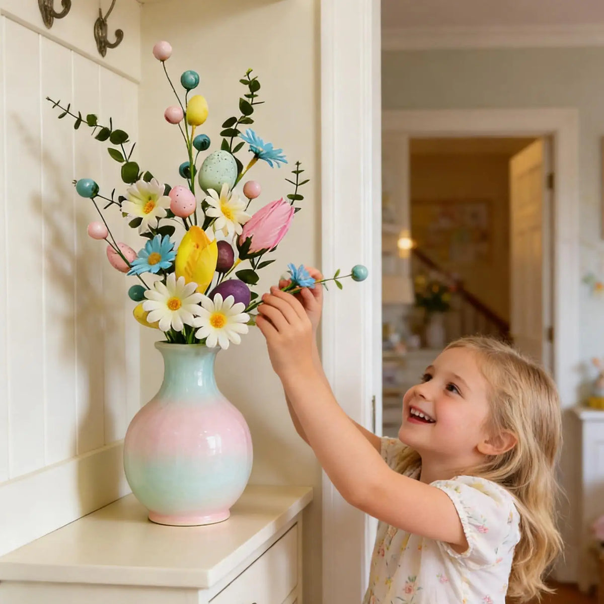 Easter Artificial Flower Picks – Colorful Egg Stem Bouquet Artificial Flower Picks Axl
