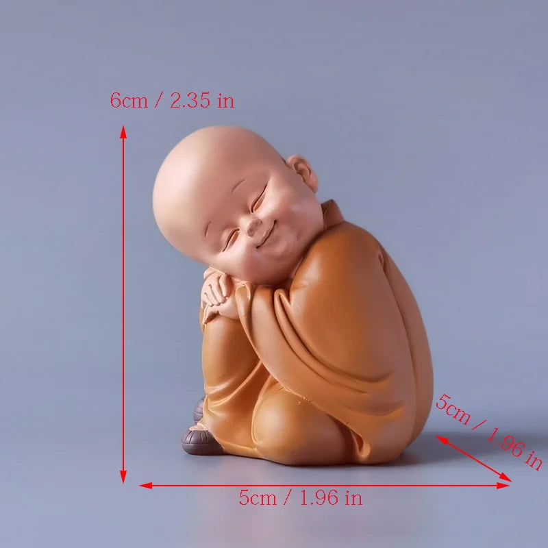 Resin Little Monk Mini Statue – Handmade Home Decor Gift Decorative Figurine Axl 11