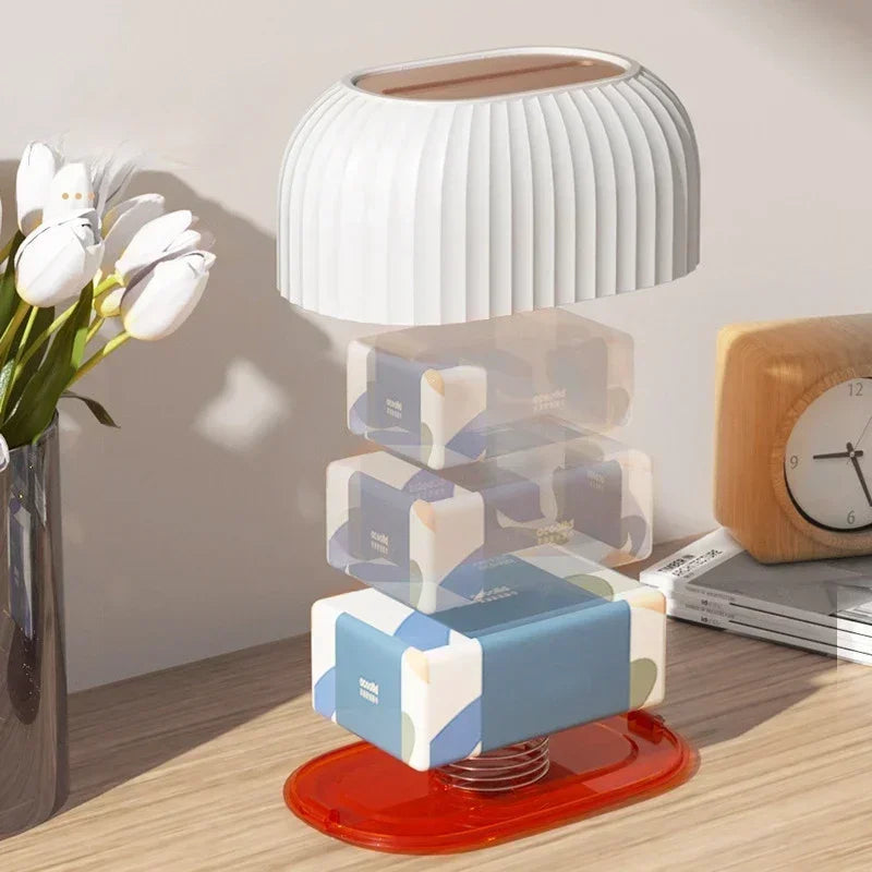 Auto Lift Desktop Tissue Box – Modern Plastic Napkin Holder Tissue Box Holder Axl