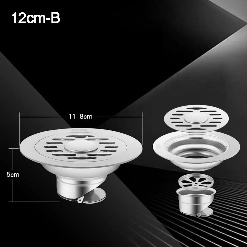 Stainless Steel Square Floor Drain – Anti-Odor Strainer Cover Floor Drain Strainer Axl 12cm-B