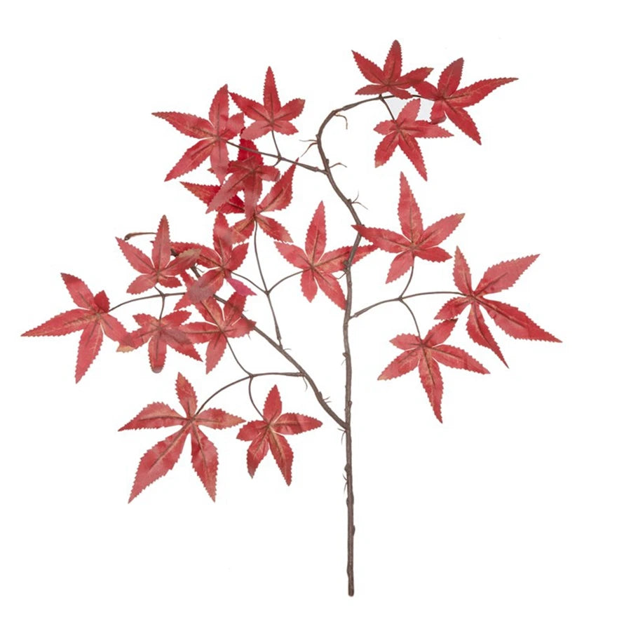 Autumn Artificial Maple Leaf Bouquet | Fall Home Decor Artificial Leaf Bouquet Axl Red 1 pc
