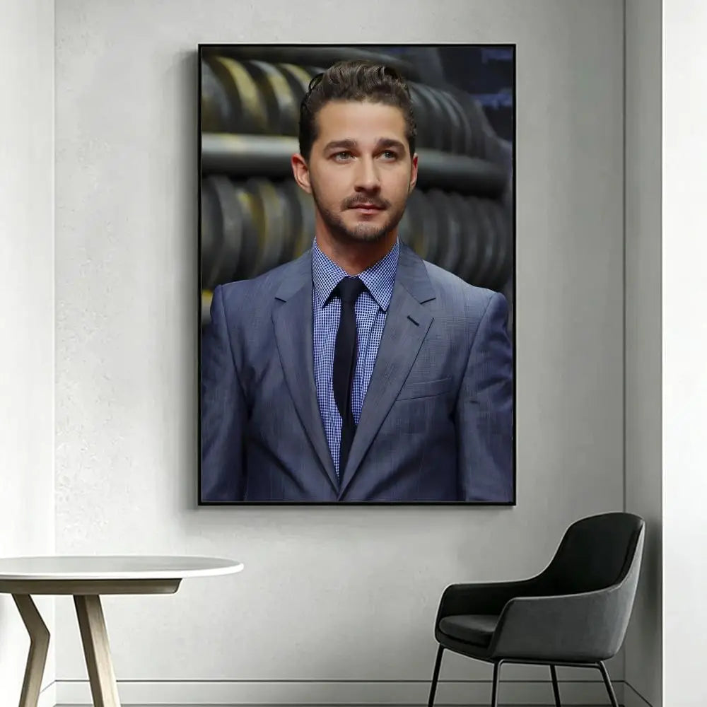 Shia LaBeouf HD Art Poster – Waterproof Sticky Wall Decor Wall Art Poster Axl White2 30X40cmNoframe