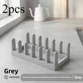 Kitchen Pot Lid Organizer & Dish Rack | Cabinet Storage Kitchen Storage Rack Axl Grey-2pcs