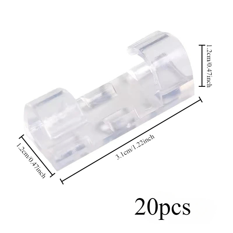 Transparent Cable Clips – Wall & Desk Wire Management (20/60 Pcs) Cable Management Clips Axl 20pcs transparent
