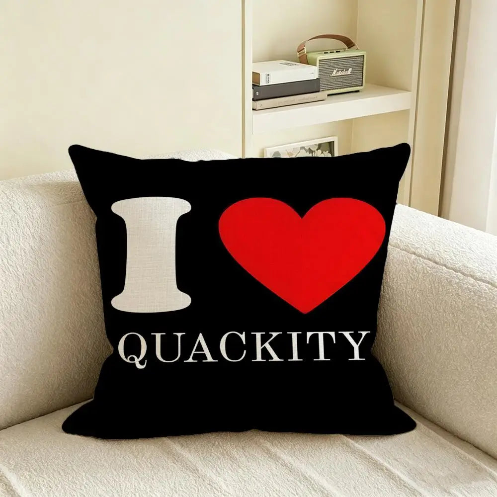 Quackity My Beloved Linen Cushion Cover | Fan Décor Pillowcase Decorative Cushion Cover Axl White1 50X50cm