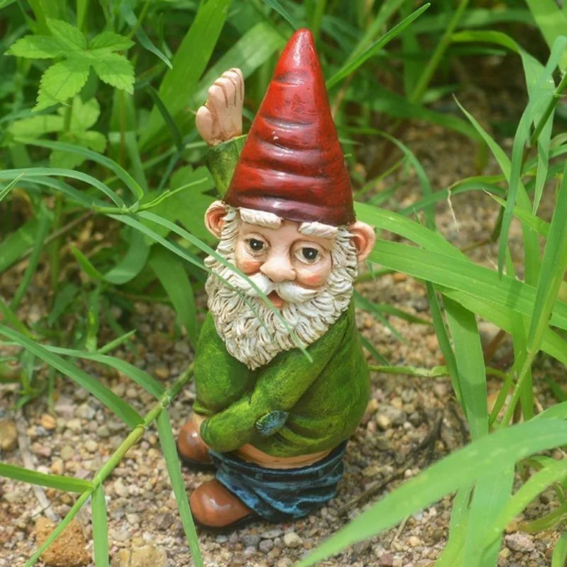 Urinating Gnome Statue – Resin Dwarf Garden Sculpture Decor Garden Gnome Statue Axl