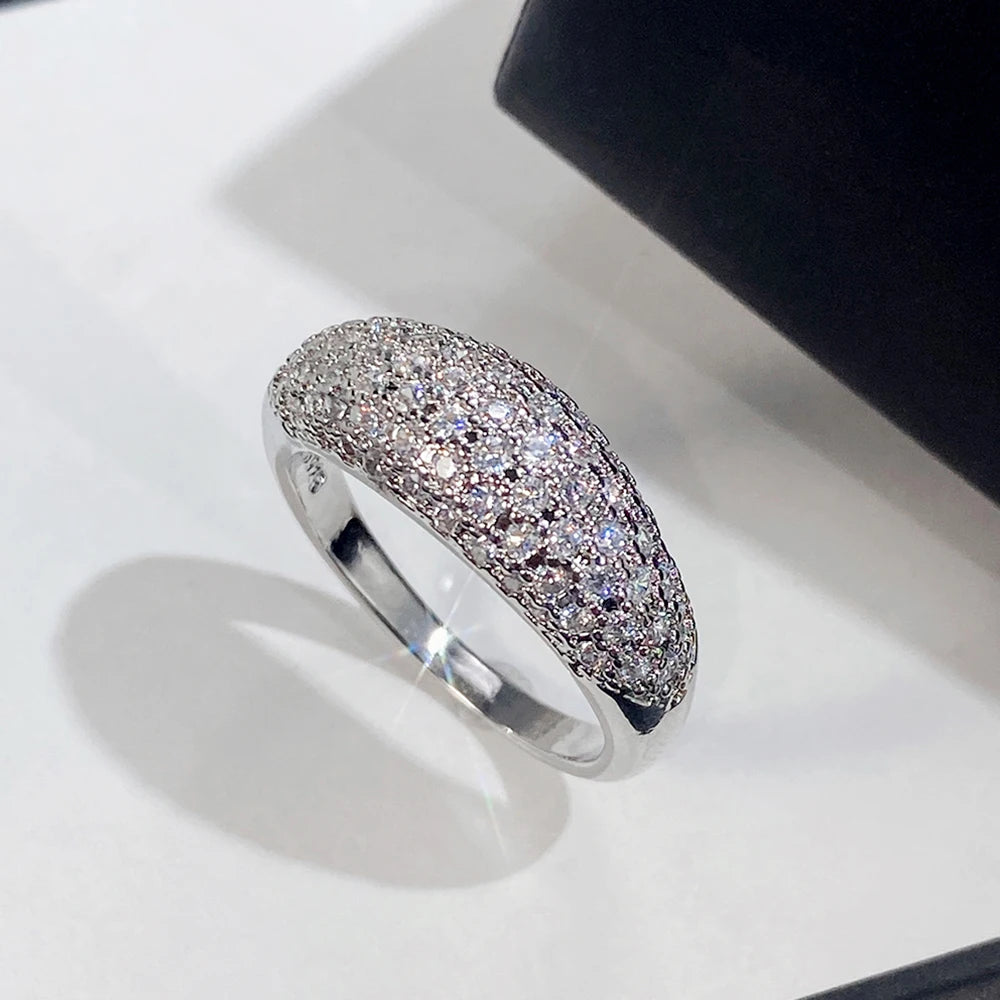 Huitan Cubic Zirconia Ring for Women – Wedding Band Gift Fashion Ring Axl