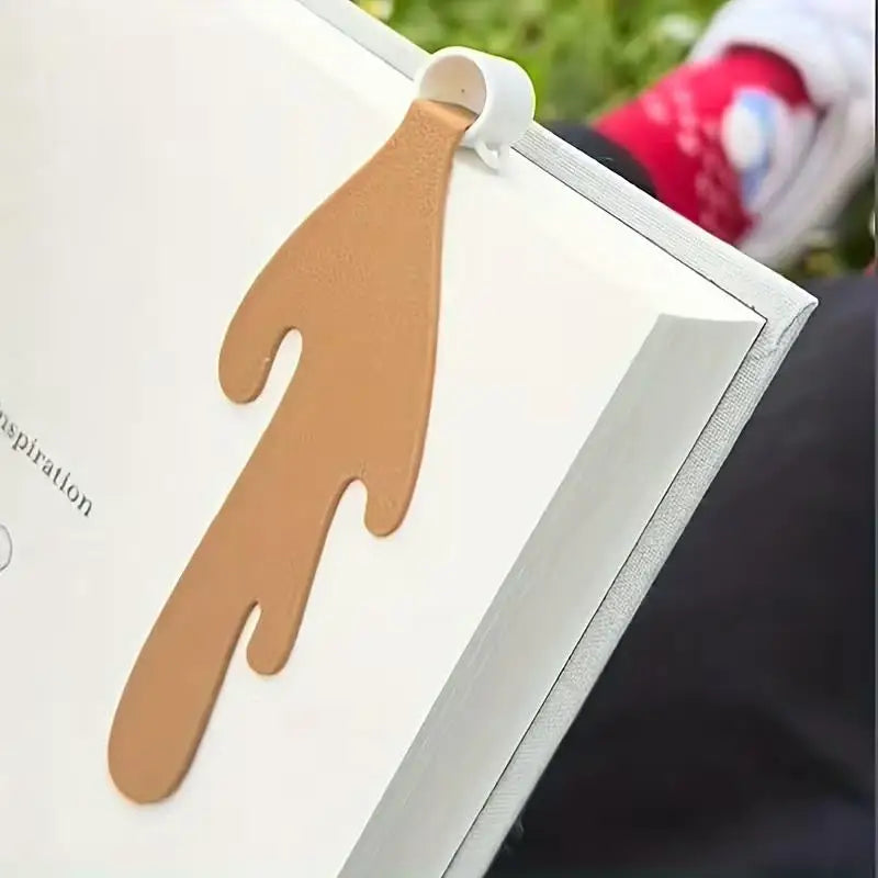 Coffee Cup Leather Bookmark – Novelty Page Marker Gift Leather Bookmark Axl