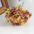 Artificial Silk Hydrangea Bouquet – Wedding & Home Decor Artificial Flower Bouquet Axl YELLOW 1 pc