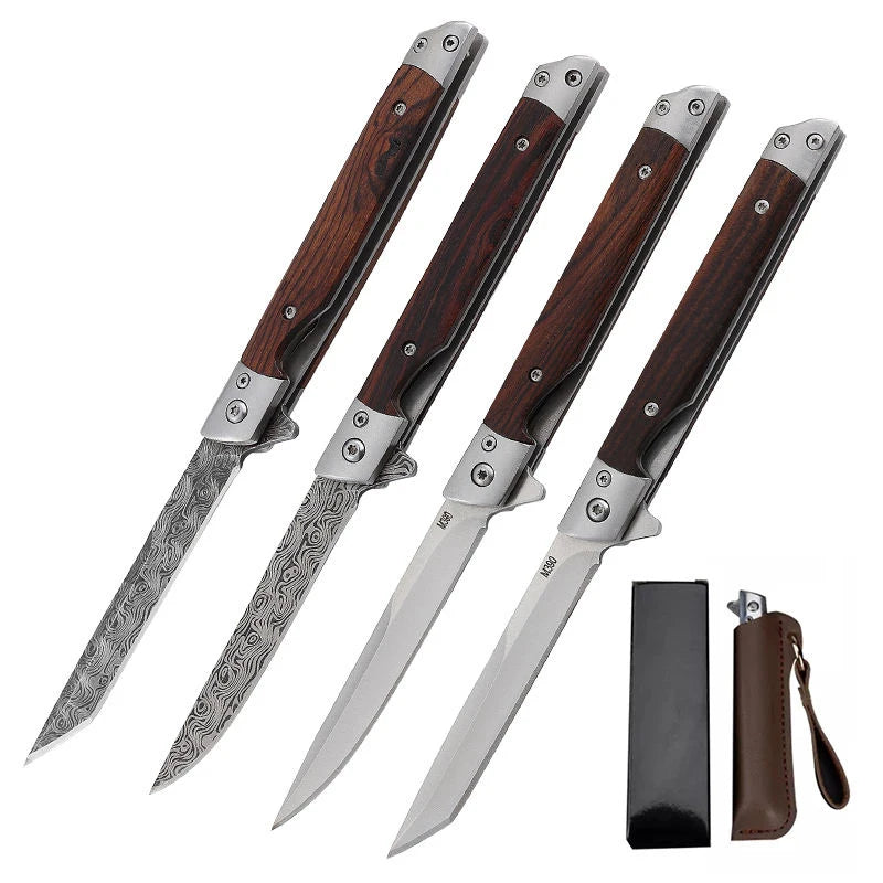 4-Piece Paring Knife Set – Damascus Steel & Wood Handle Paring Knife Set Axl 4pcs