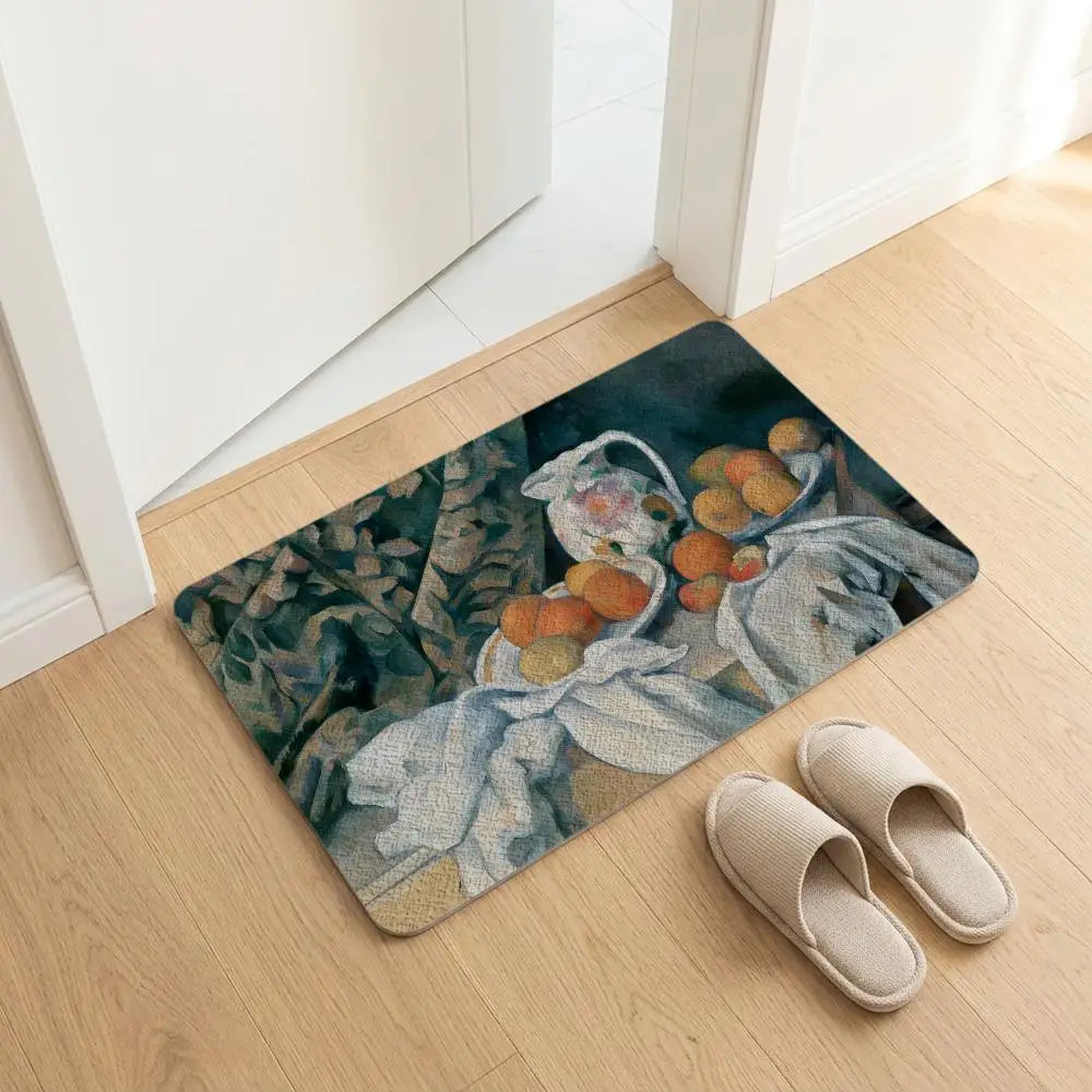 Diatomite Bath Mat – Quick Dry, Anti-Slip, Cézanne Art Design Diatomite Bath Mat Axl White5 50x80cm