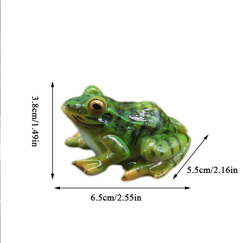 Resin Frog Statue – Bonsai, Garden & Desk Décor Ornament Garden Figurine Axl