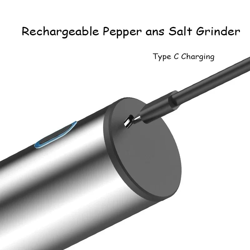 Electric Salt & Pepper Grinder – USB Rechargeable Auto Mill Electric Spice Grinder Axl