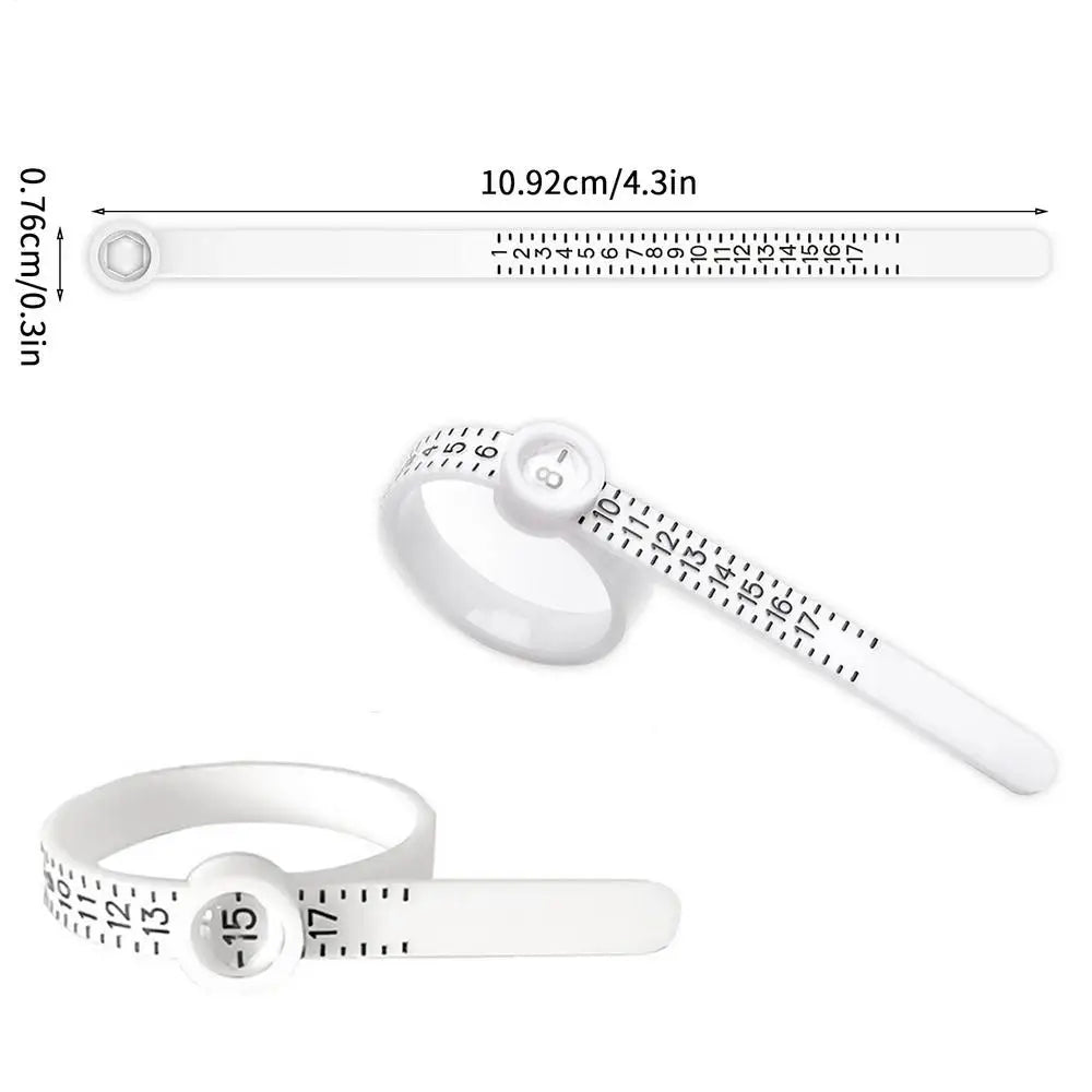 Finger Ring Sizer with Magnifying Glass | US Size 1–17 Gauge Ring Sizing Tool Axl White