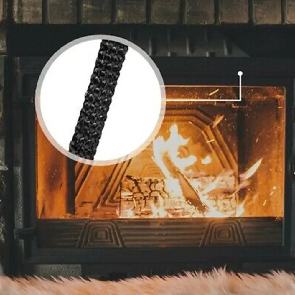 Fiberglass Fireplace Door Seal Rope | Self-Adhesive Gasket 2m Fireplace Seal Rope Axl