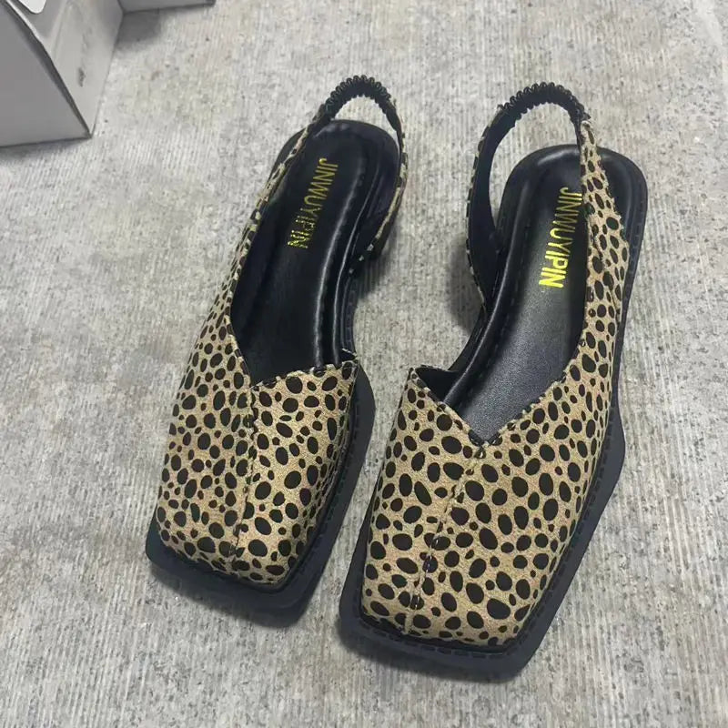 Women's Zebra Print Slingback Low Heel Mule Sandals Mule Sandals Axl Leopard 38