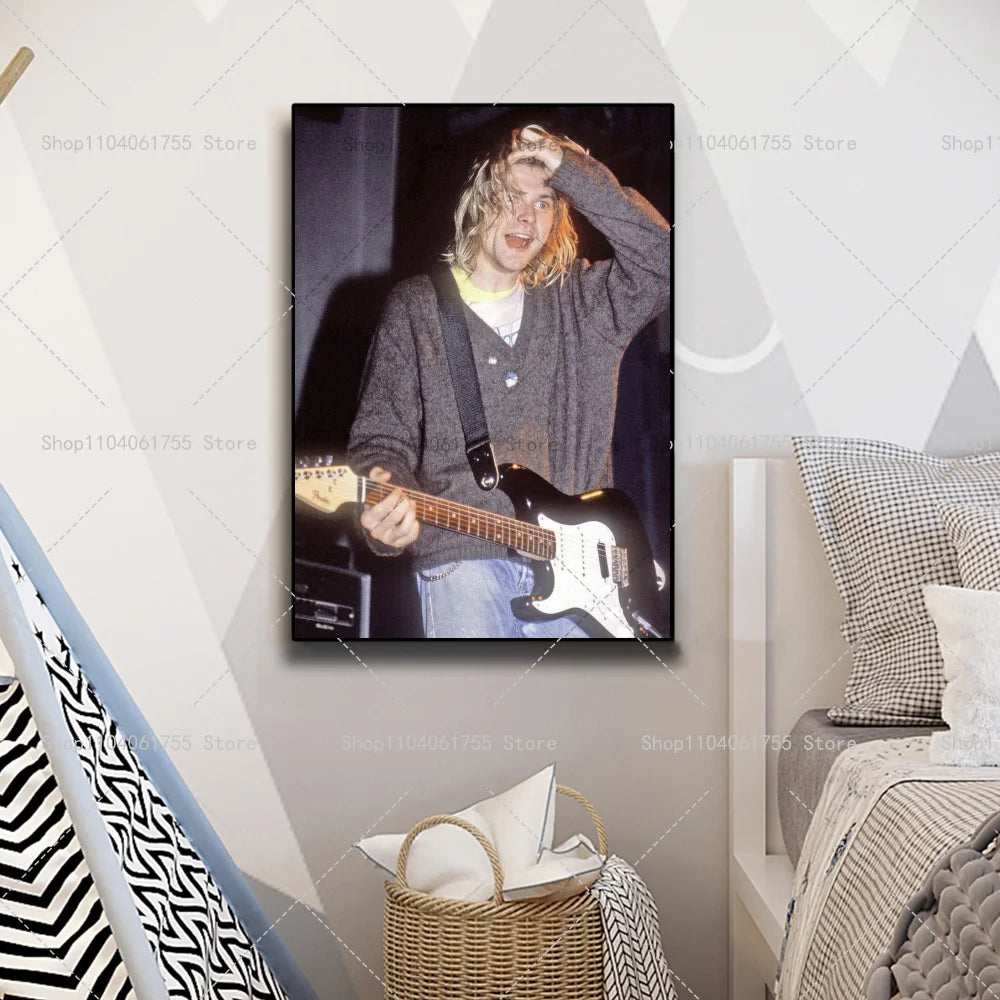 Kurt Cobain Wall Poster – Waterproof Self-Adhesive Art Sticker Wall Art Poster Axl