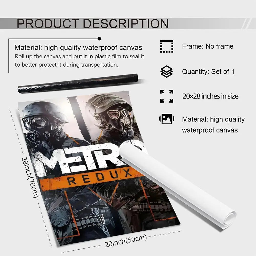 Metro Exodus Canvas Poster – Frameless HD Game Wall Art Print Canvas Wall Art Axl