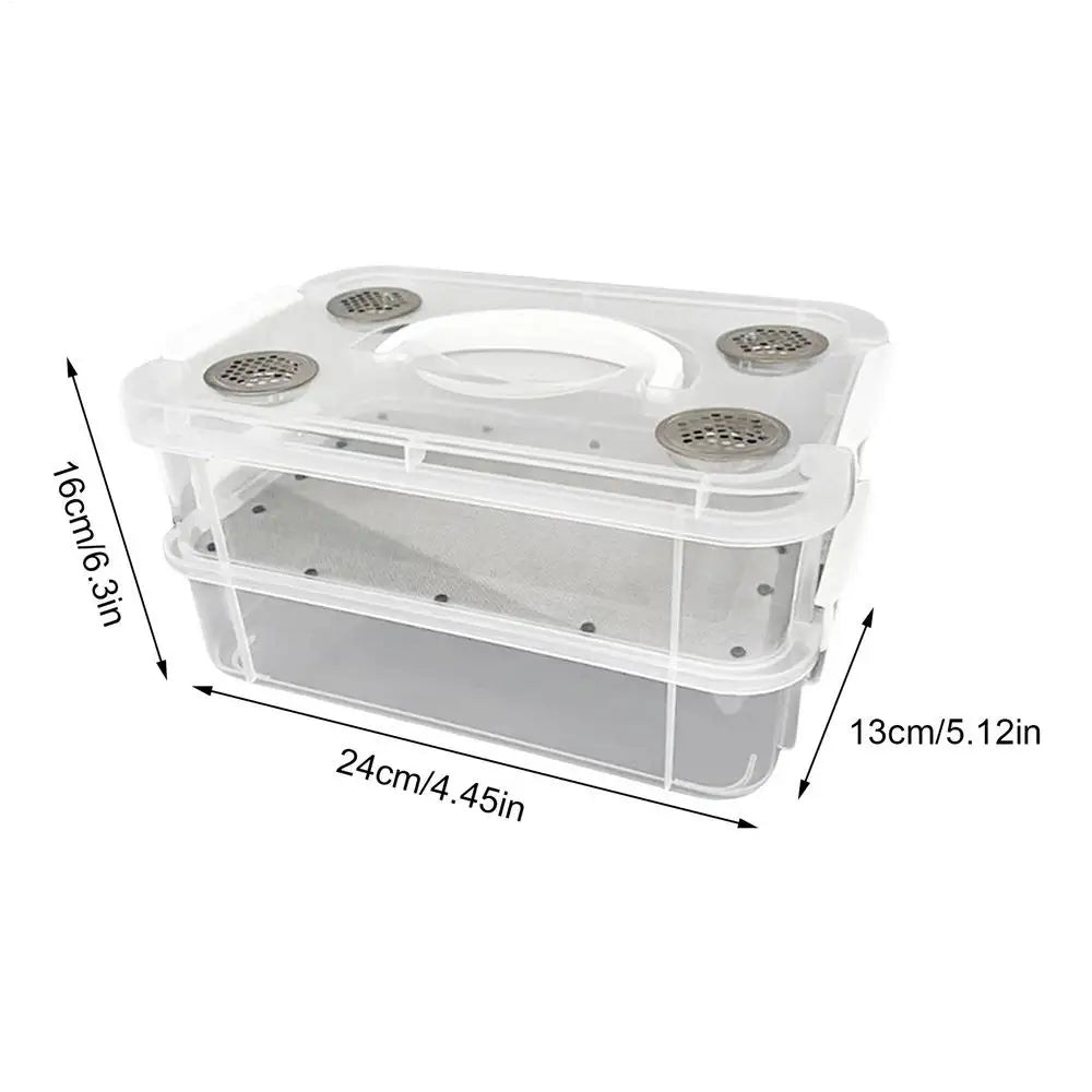 Transparent Mealworm Breeding Kit – Stackable Farm Box Insect Breeding Kit Axl Clear