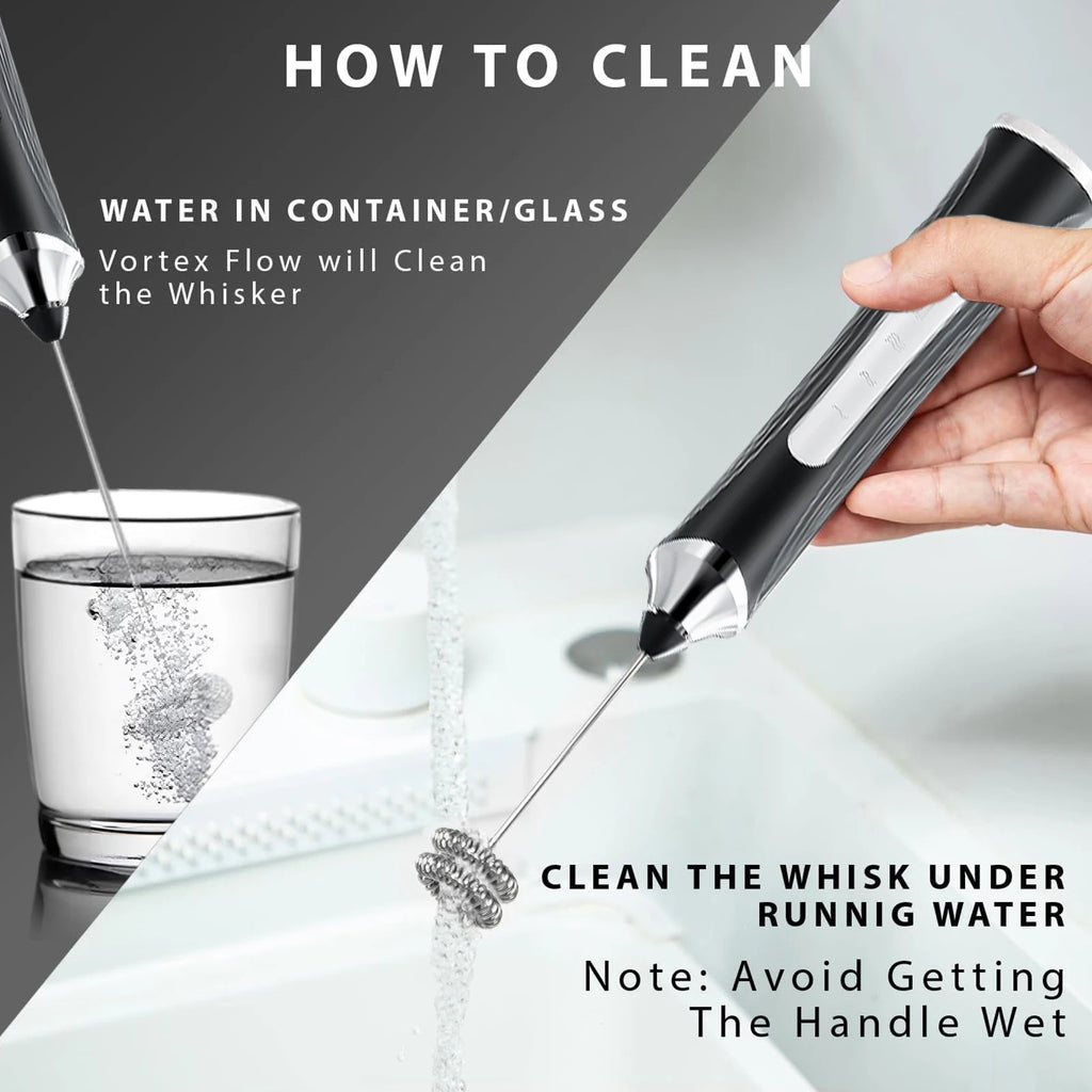Rechargeable Milk Frother Wand with Stand – 12000 RPM Milk Frother Wand Axl