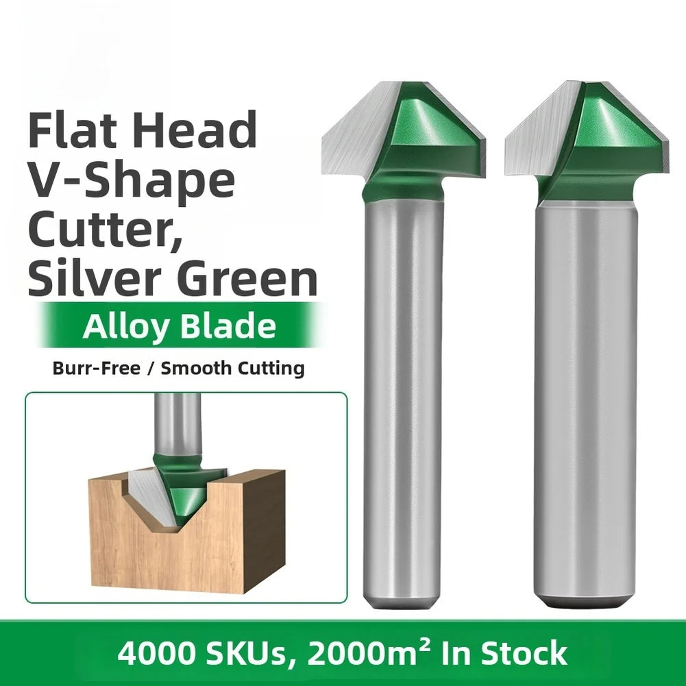 90° V-Groove Router Bit | 6mm 8mm 1/4" Shank Wood Milling Cutter V-Groove Router Bit Axl