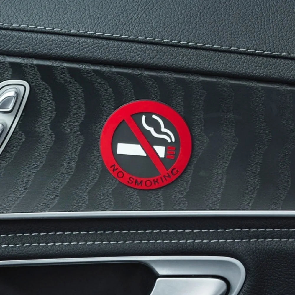 5-Pack No Smoking Sign Stickers – Round Self-Adhesive Decals Warning Sign Sticker Axl