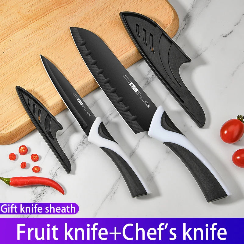 Stainless Steel Kitchen Knife with Cover – Fruit & Utility Kitchen Utility Knife Axl 2pcs