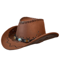 Vintage Wide Brim Western Cowboy Fedora Hat | Sun Protection Western Fedora Hat Axl Light Coffee