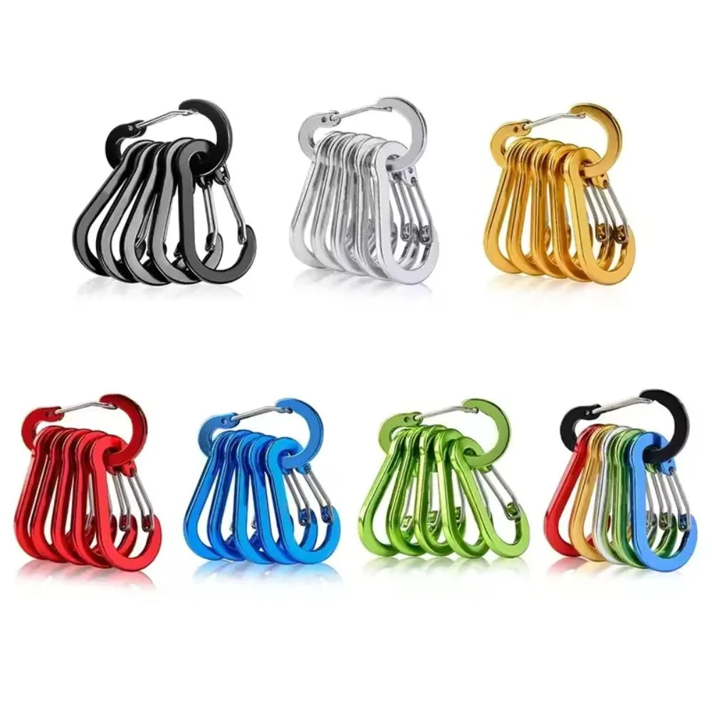 6-Pack Aluminum Carabiner Clips – Camping, Keychain & Backpack Carabiner Clip Set Axl