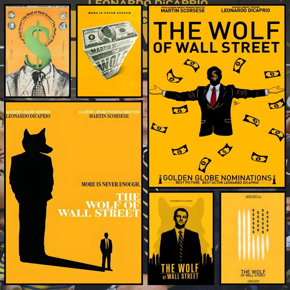 Wolf of Wall Street Movie Poster – Peel & Stick PVC Wall Art Movie Wall Poster Axl