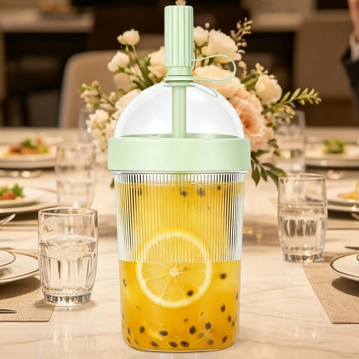 Reusable Tumbler with Lid & Straw | Bubble Tea & Coffee Cup Reusable Drink Tumbler Axl