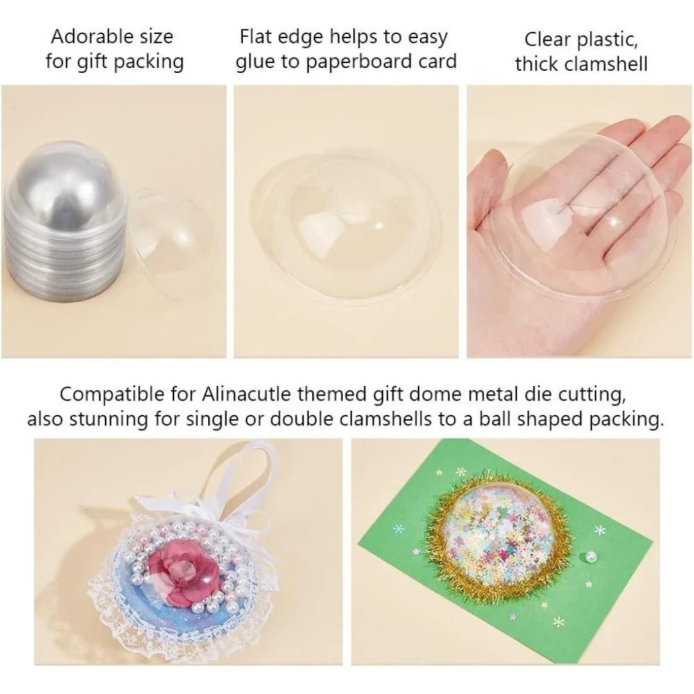 80 Pcs Clear Half Ball Dome Shakers – 3.5" PVC Craft Domes Craft Dome Shakers Axl