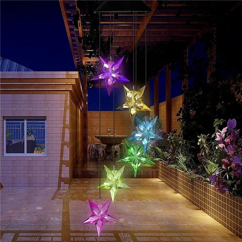 Solar LED Wind Chime Color Changing Crystal Ball Garden Light Solar Garden Light Axl