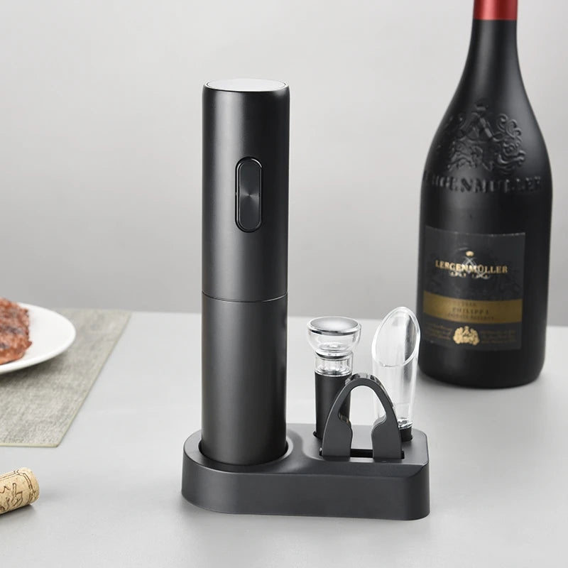 Electric Wine Bottle Opener Set – Foil Cutter, Pourer & Decanter Electric Wine Opener Axl