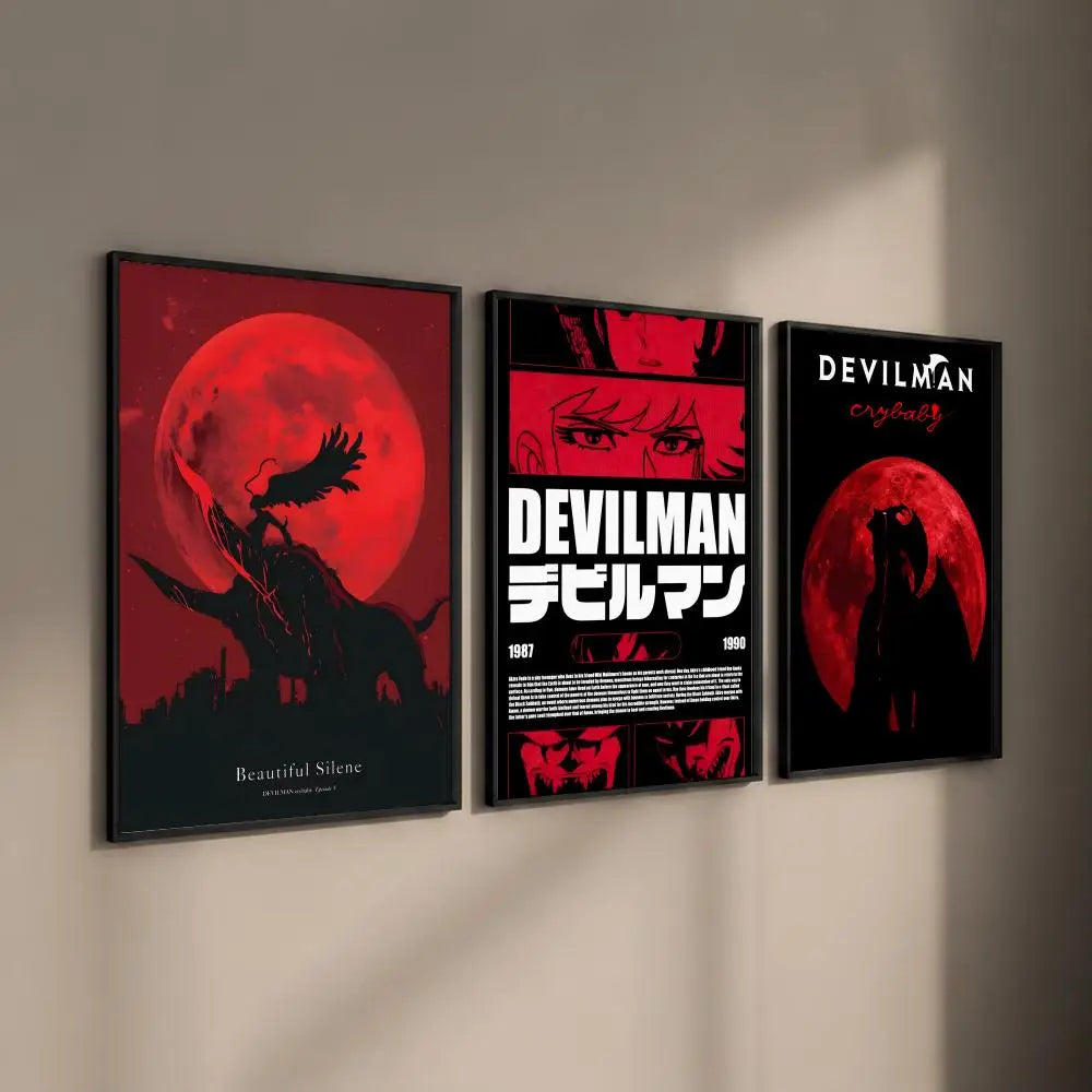 Devilman Crybaby Anime HD Poster – Self-Adhesive Wall Sticker Anime Wall Poster Axl