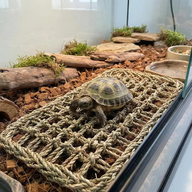 Reptile Hammock Grass Mat – Gecko & Lizard Swing Cushion Reptile Habitat Accessory Axl