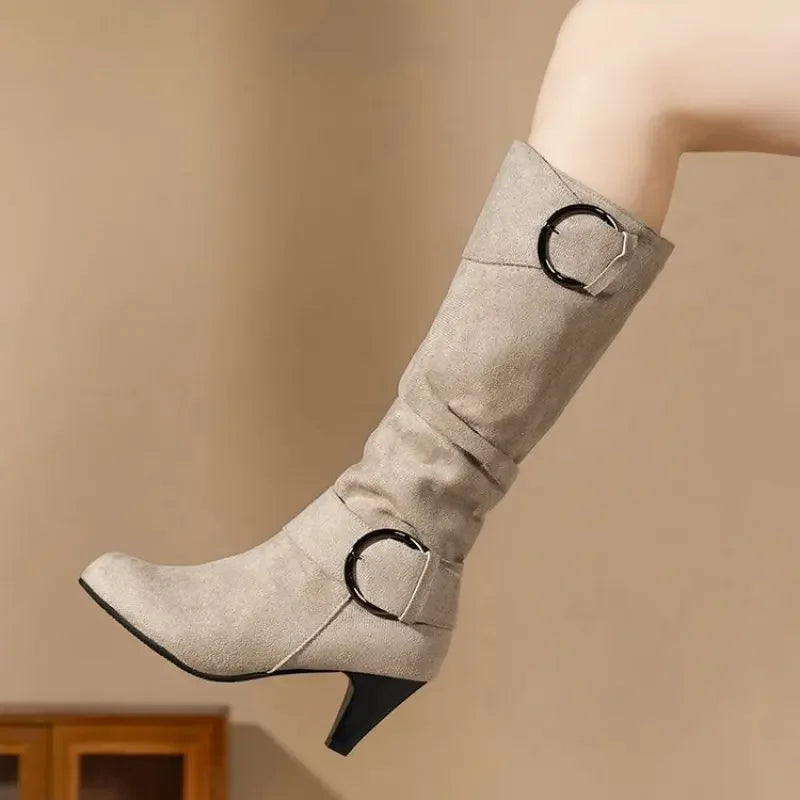 Women's Knee-High Zipper Boots – Pointed Toe, Sizes 35–43 Knee-High Boots Axl