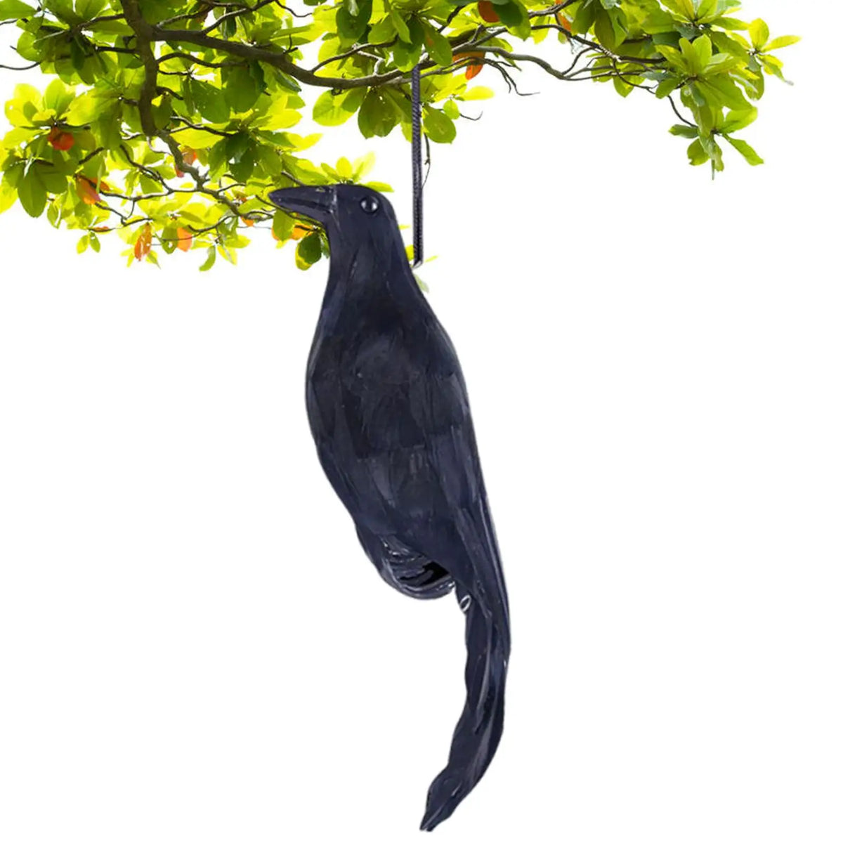 Realistic Hanging Crow Decoy – Bird Repeller & Halloween Prop Bird Decoy Decor Axl