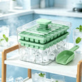 68-Grid Ice Cube Tray with Lid & Storage Box | Easy Release Ice Cube Tray Axl Green 68 Grids