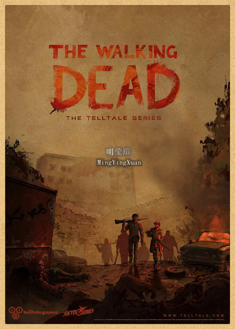 Walking Dead Vintage Kraft Paper Poster | Retro Wall Art Decor Wall Art Poster Axl 28 30x20cm