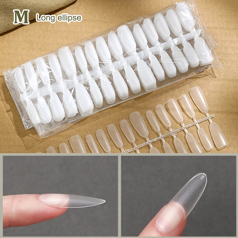 300 Pcs Matte & Clear False Nail Tips – Gel Extension DIY Kit