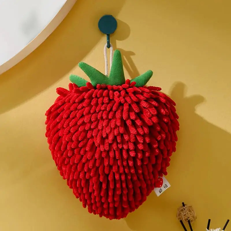 Chenille Hand Towel – Fruit Shaped Hanging Washcloth for Kitchen Decorative Hand Towel Axl D