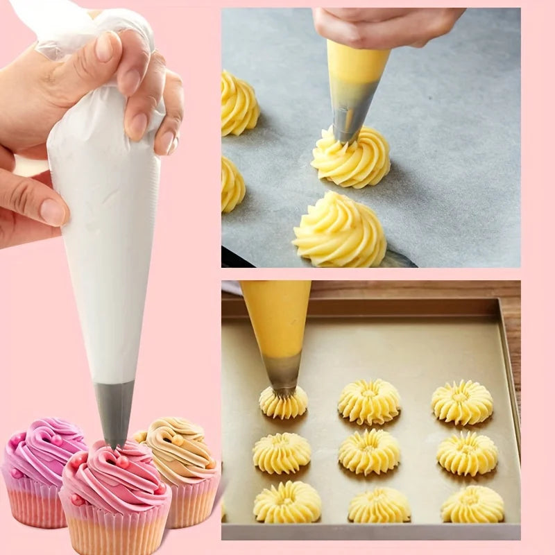 100-Pack Thick Disposable Piping Bags – Cake Decorating Tools Piping Bags Axl