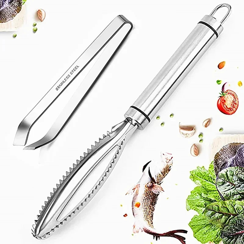 Fish Scale Scraper & Cleaner – Metal Descaler Kitchen Tool Fish Scale Scraper Axl