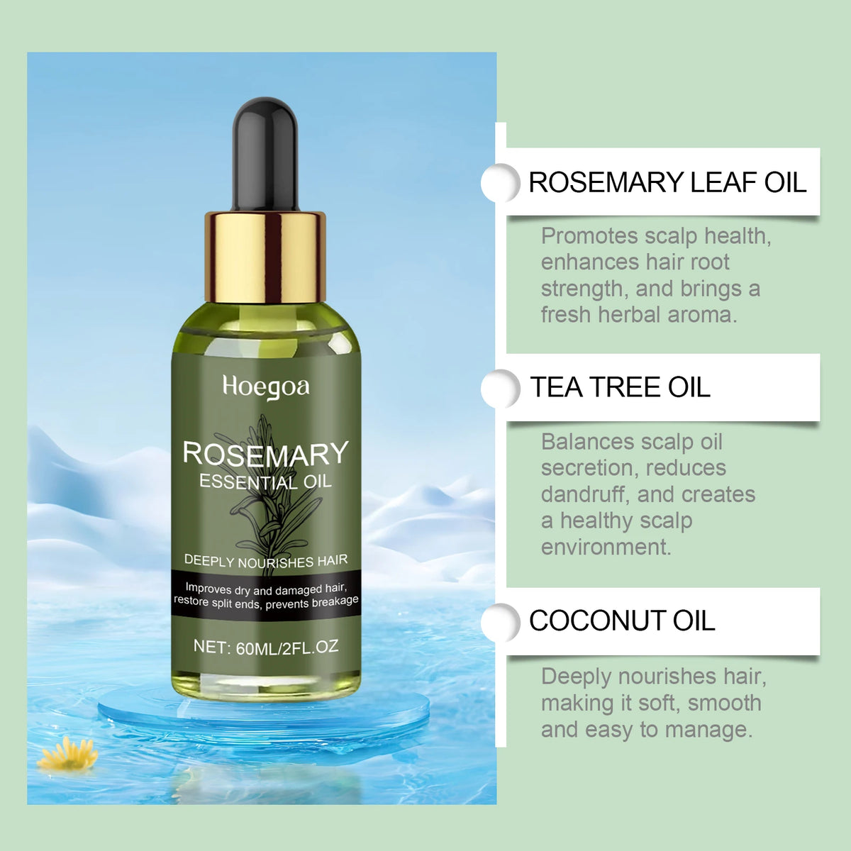 Rosemary Hair Oil – Nourishing, Smoothing & Shine 60ml Rosemary Hair Oil Axl
