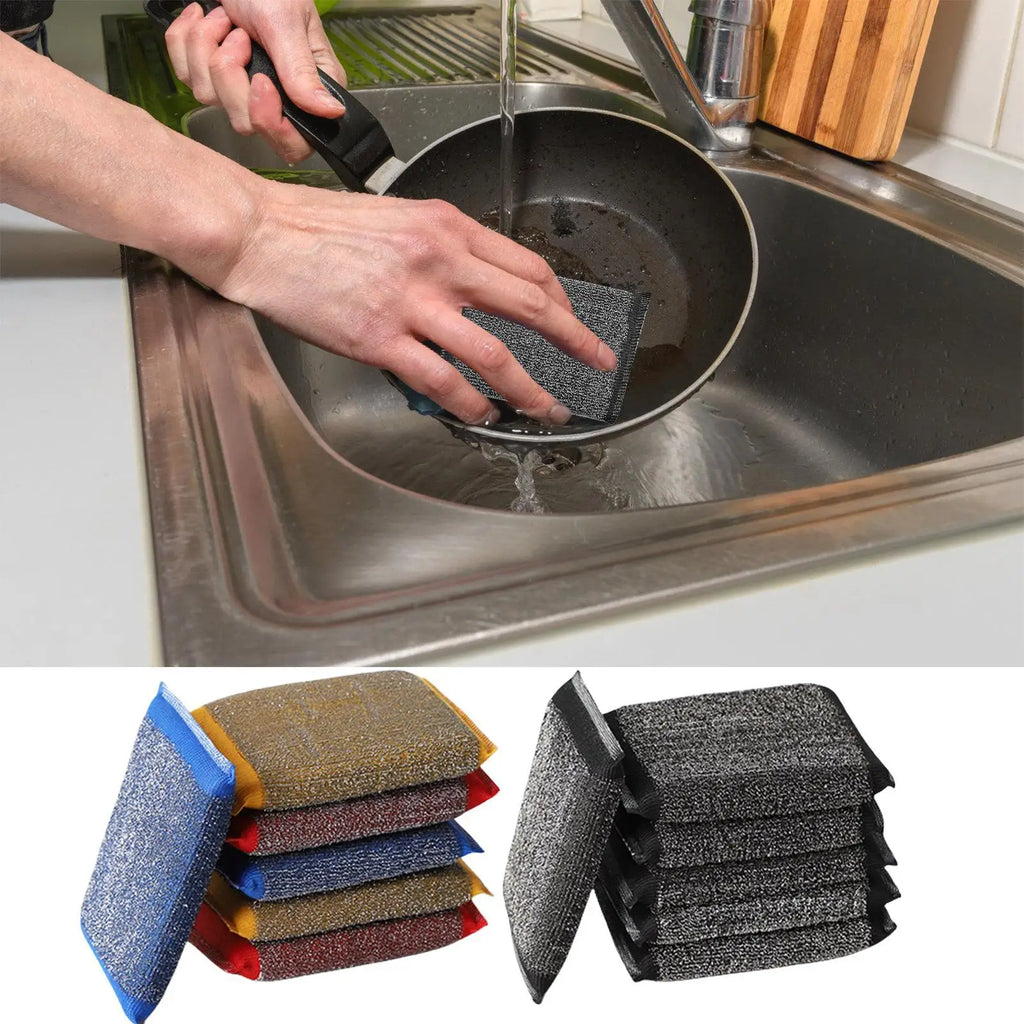6-Pack Wire Dishwashing Scrubber – Non-Scratch Scrub Sponge Dishwashing Scrubber Set Axl