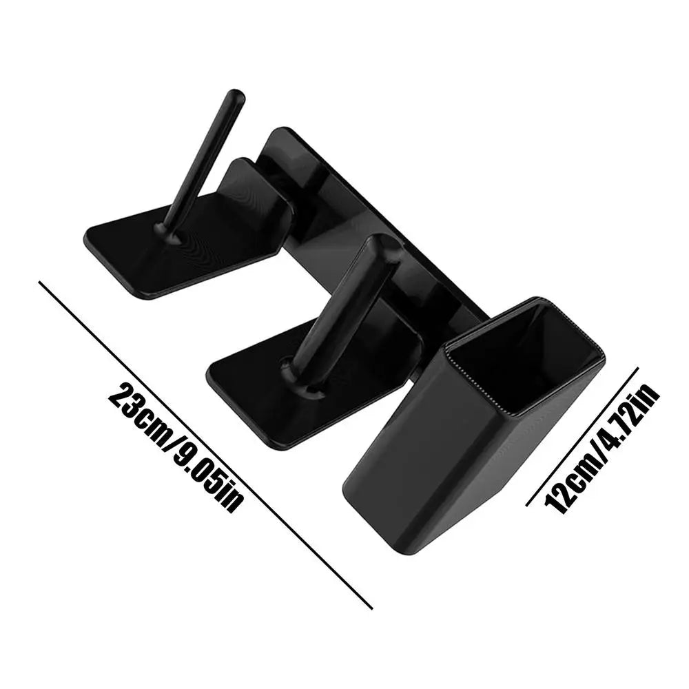 Side-Mounted Cup Lid Dispenser & Straw Organizer Rack Counter Storage Rack Axl Black