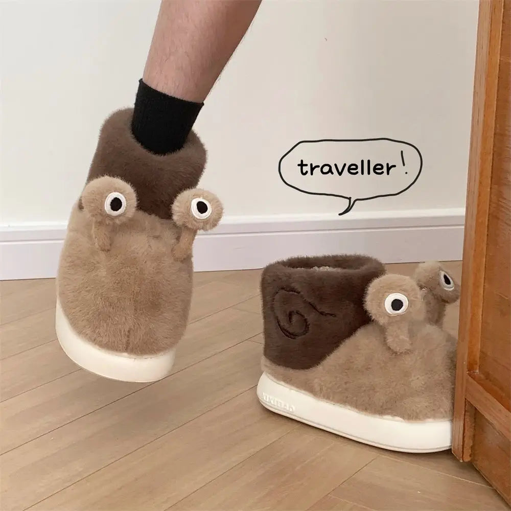 Lorilury Snail Plush Slippers – Unisex Faux Fur Indoor Slides Plush Indoor Slippers Axl